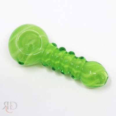 HAND PIPE RIMMED GREEN GLOW IN THE DARK GP7522 1CT